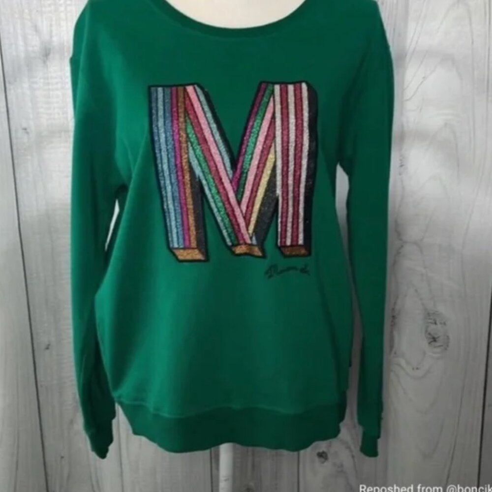 Scotch & Soda Maison Scotch Crewneck Sweatshirt Rainbow Glitter M Sz M
